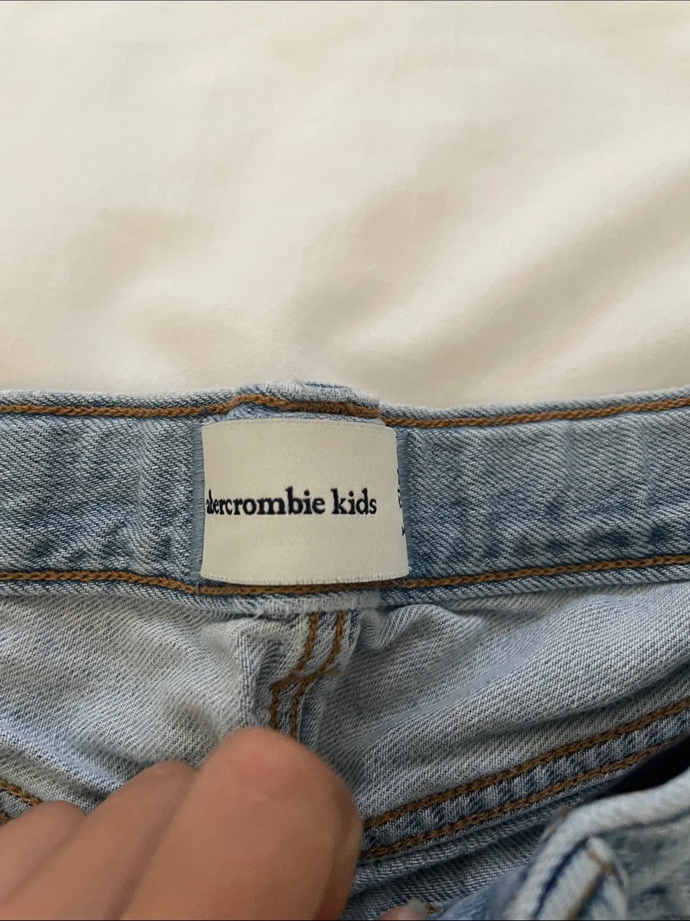 abercrombie kids Light Blue Denim Shorts with Paint Details